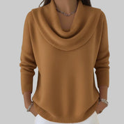 Clara Sheldon | Cowl Neck Sweater With Ribbed Knit