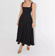 Helena Waverly | Classic Square Neck Midi Dress