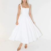 Helena Waverly | Classic Square Neck Midi Dress