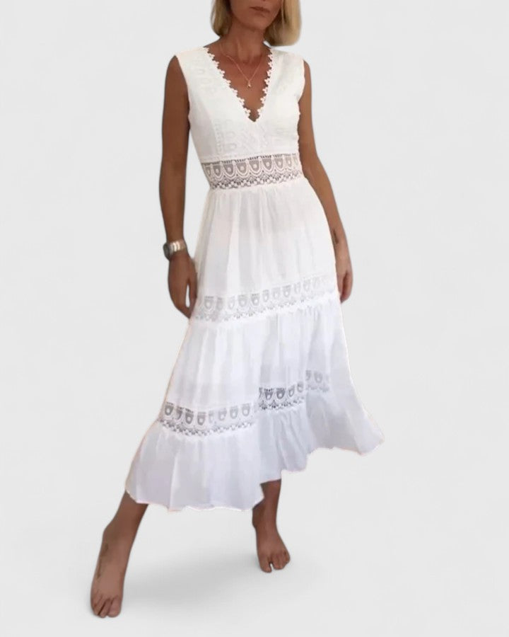 Freya Whitmore | Crochet Lace Maxi Dress