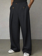 Benedict Harrow | Wide-Leg Pleated Trousers in Camel