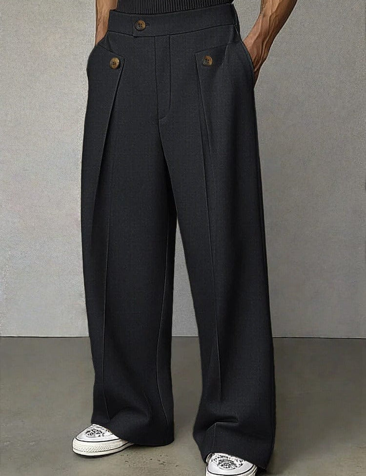 Benedict Harrow | Wide-Leg Pleated Trousers in Camel