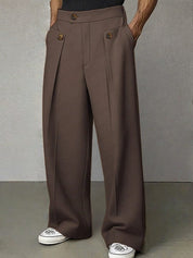 Benedict Harrow | Wide-Leg Pleated Trousers in Camel
