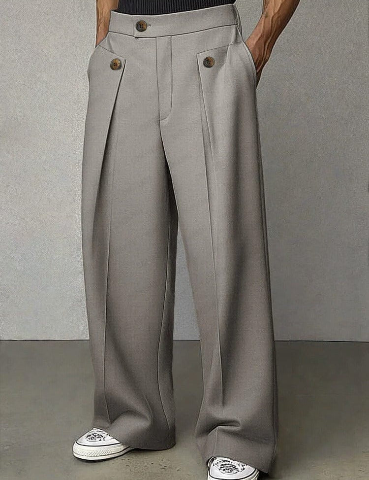 Benedict Harrow | Wide-Leg Pleated Trousers in Camel