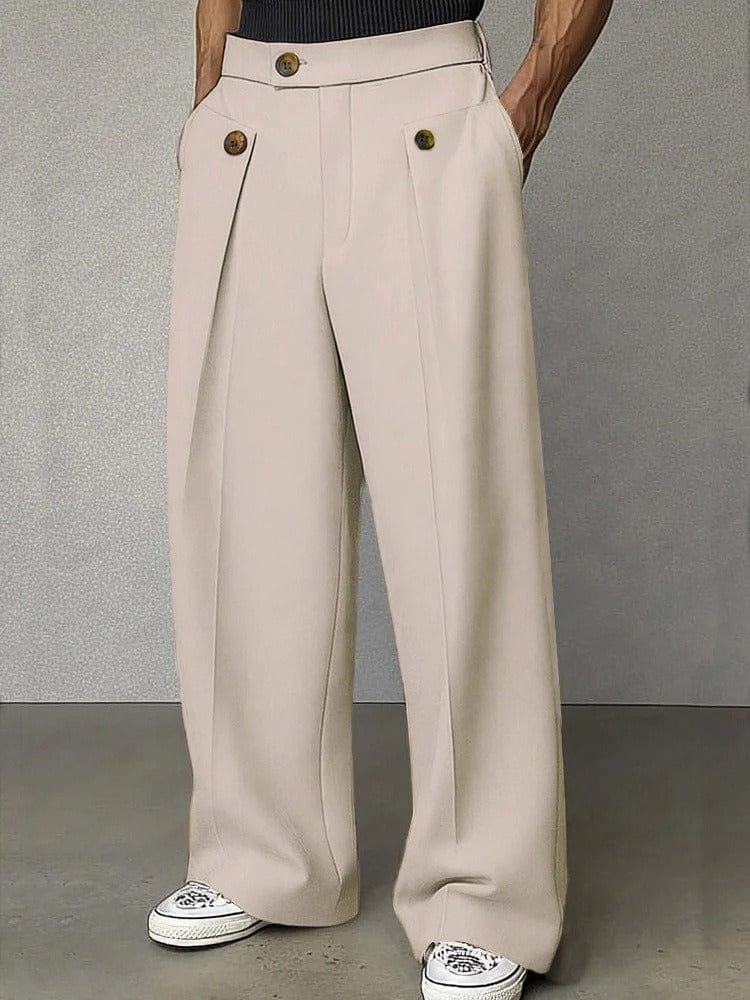 Benedict Harrow | Wide-Leg Pleated Trousers in Camel