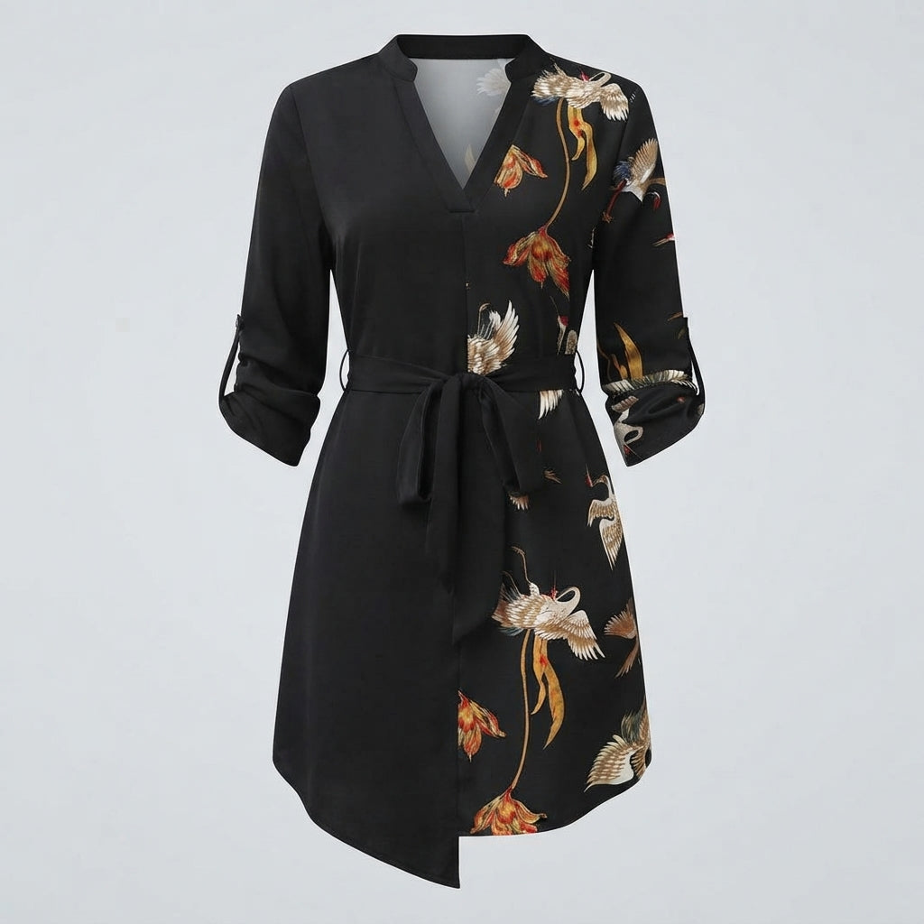 Imogen Walker | Robe portefeuille à imprimé grues
