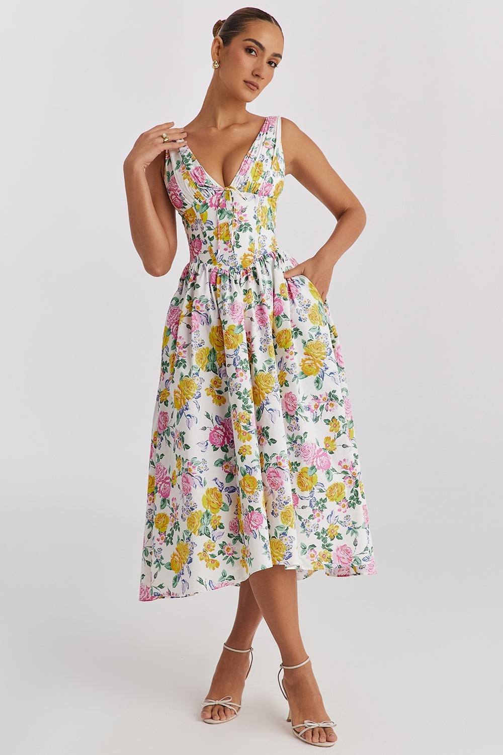 Cecily Barrow | Women's Wedding Guest Floral Midi Dress
