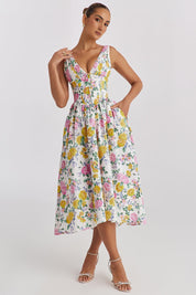 Cecily Barrow | Women's Wedding Guest Floral Midi Dress