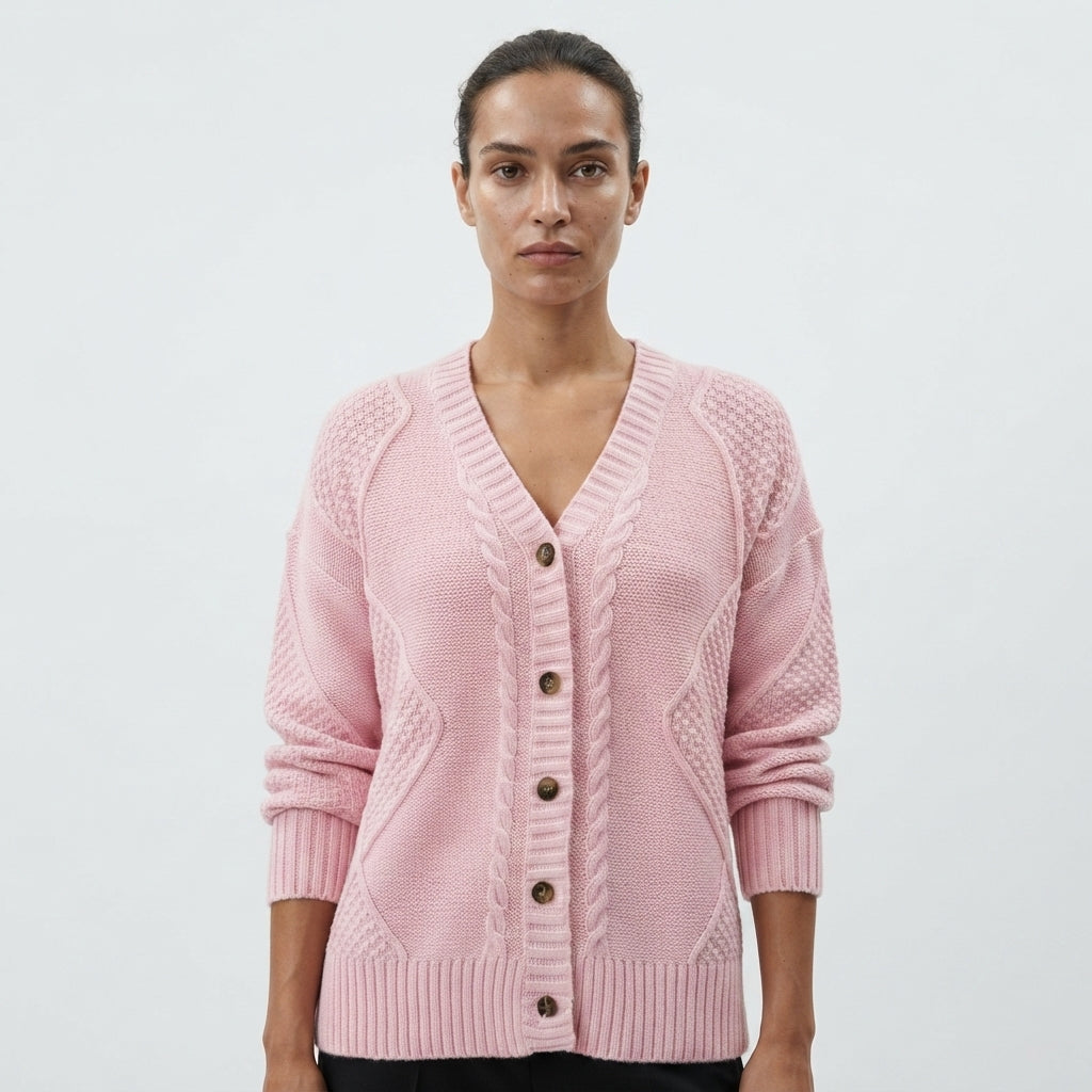 Imogen Wright | Cable-Knit Button Cardigan