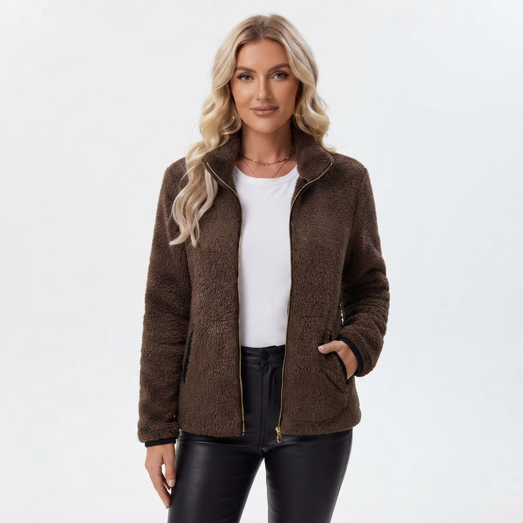 Isobel Ross | Plush Zip-Up Fleece Cardigan Jacket