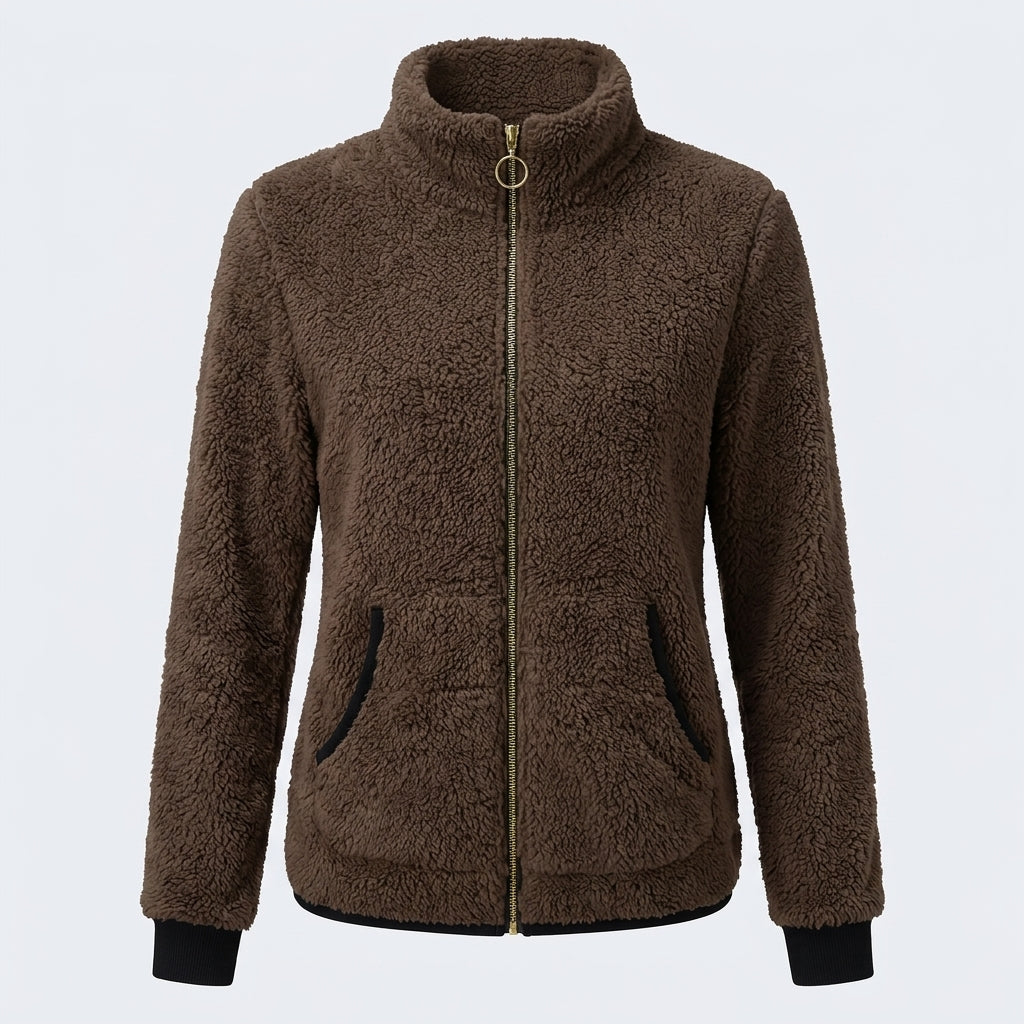 Isobel Ross | Plush Zip-Up Fleece Cardigan Jacket