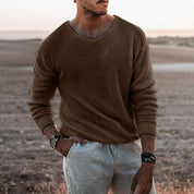 Rhys Cooper | Relaxed V-Neck Waffle Knit Jumper