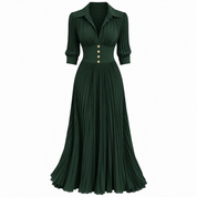 Georgia Winslow | Pleated Maxi Dress With Button Front