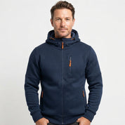 James Thornfield | Sweat à capuche polaire zippé Drax bleu marine