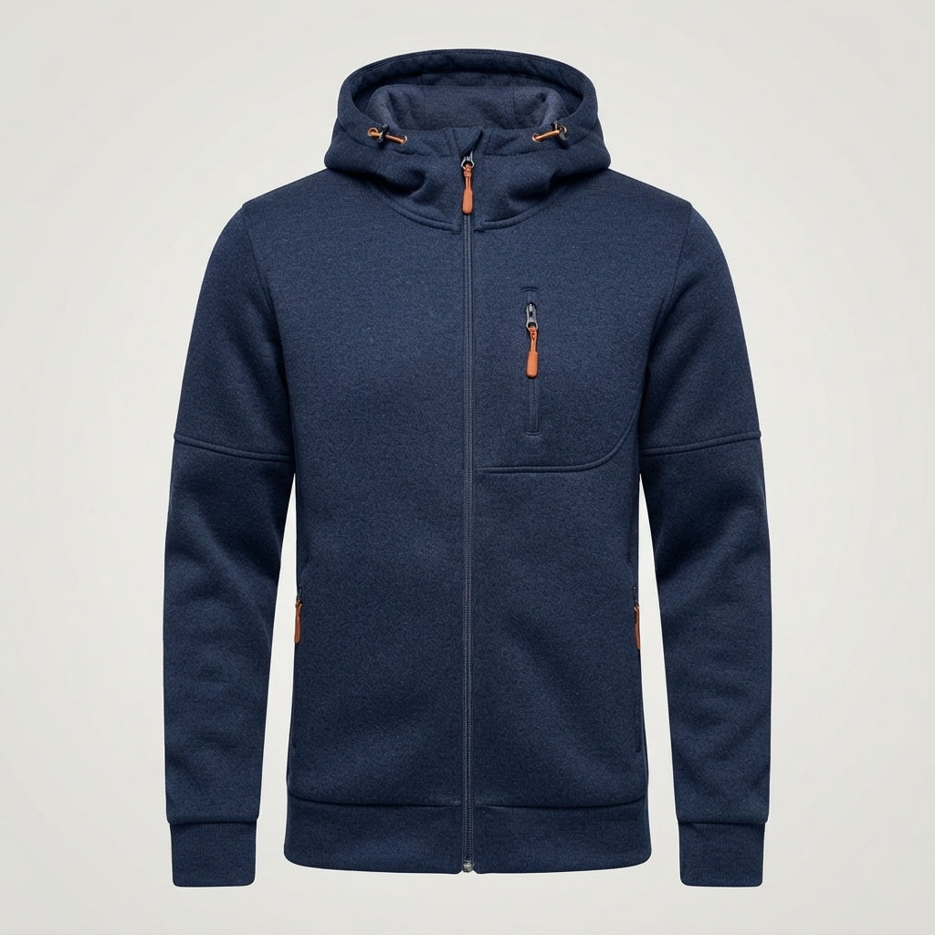 James Thornfield | Sweat à capuche polaire zippé Drax bleu marine