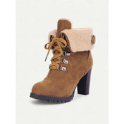 Tabitha Evans | Fur-Trimmed Lace-Up Winter Boots