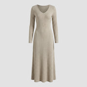 Jemima Lewis | Robe longue en maille côtelée à manches longues
