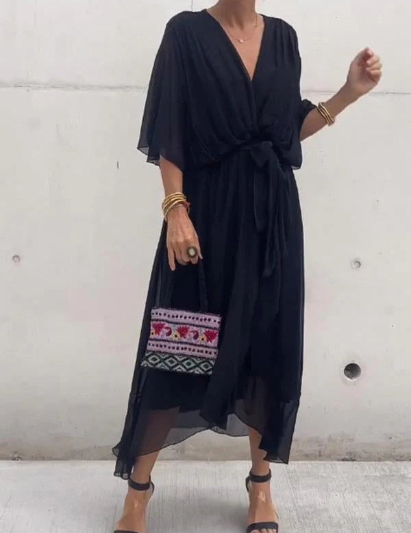 Mia Hartley | V-neck Midi Dress