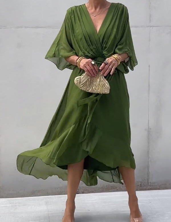 Mia Hartley | V-neck Midi Dress