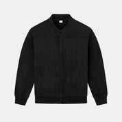 Adrian Beaumont | Microsuede Bomber Jacket with Refined Edge (Black)