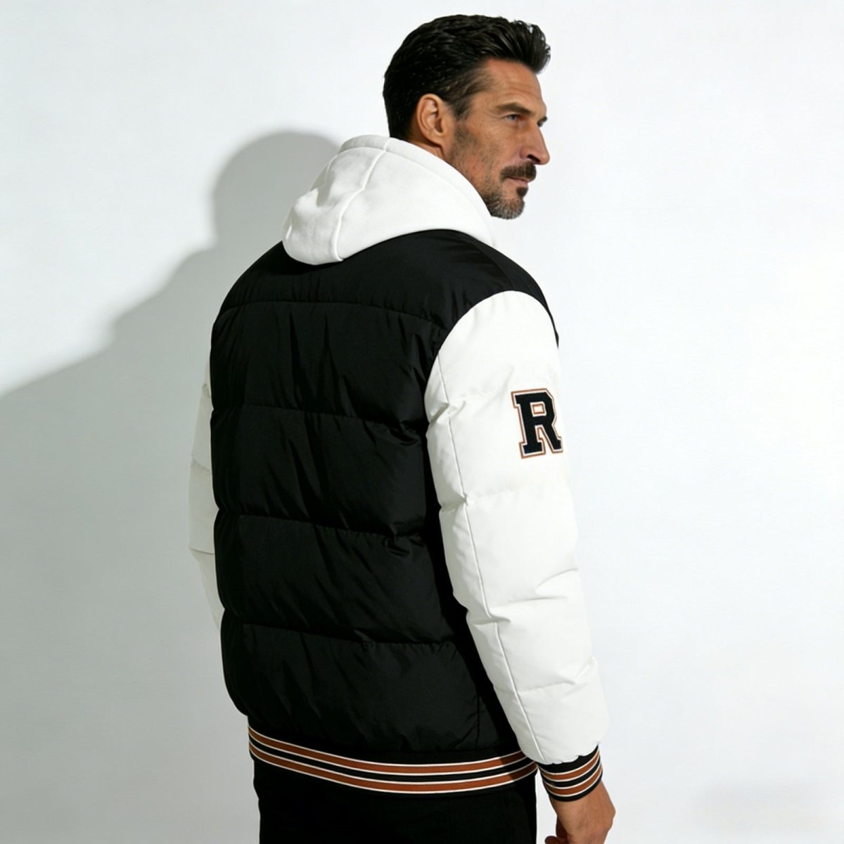 Track Record | Varsity Puffer Jacket with Urban Prestige (Black)