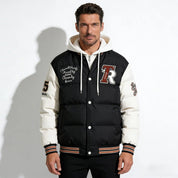Track Record | Varsity Puffer Jacket with Urban Prestige (Black)