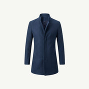 Edward Moretti | Stand Collar Wool Overcoat with Signature Elegance