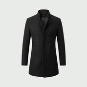 Edward Moretti | Stand Collar Wool Overcoat with Signature Elegance