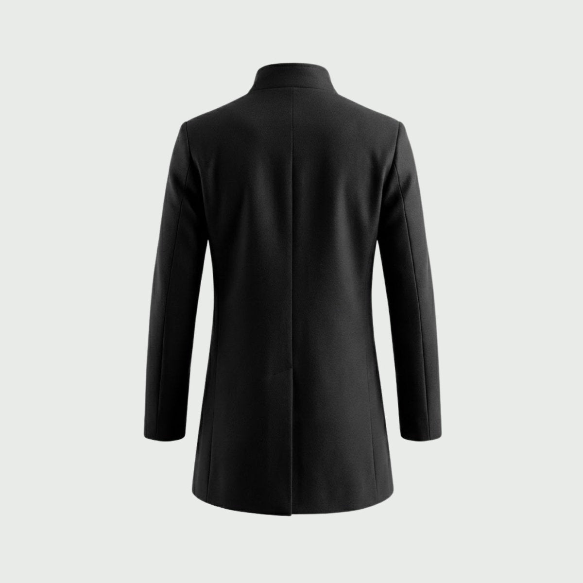 Edward Moretti | Stand Collar Wool Overcoat with Signature Elegance