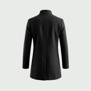 Edward Moretti | Stand Collar Wool Overcoat with Signature Elegance