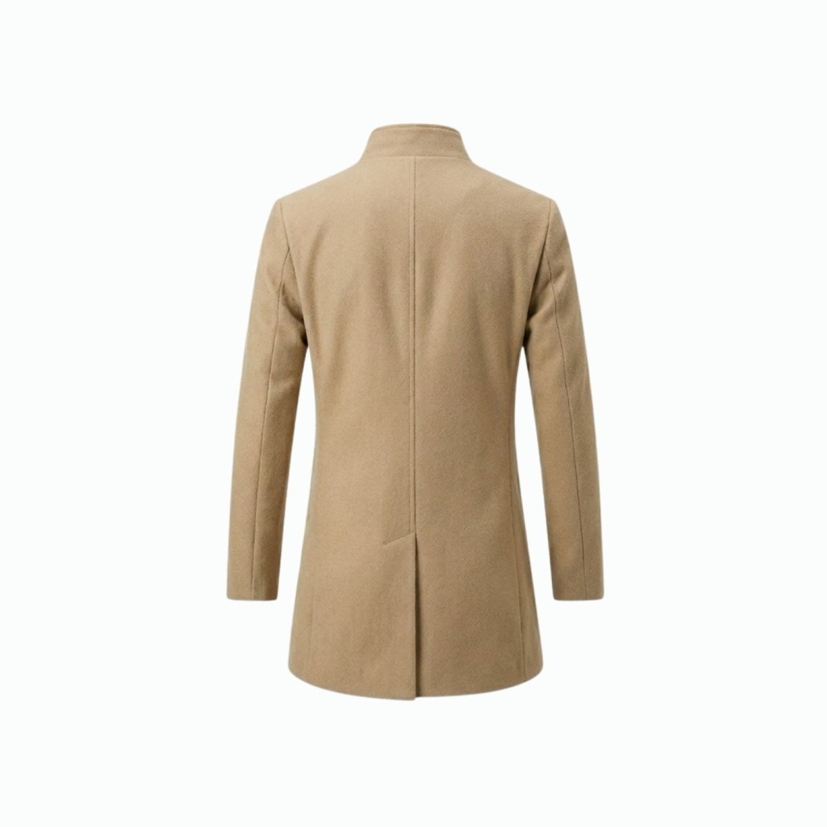 Edward Moretti | Stand Collar Wool Overcoat with Signature Elegance