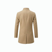 Edward Moretti | Stand Collar Wool Overcoat with Signature Elegance