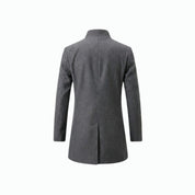 Edward Moretti | Stand Collar Wool Overcoat with Signature Elegance