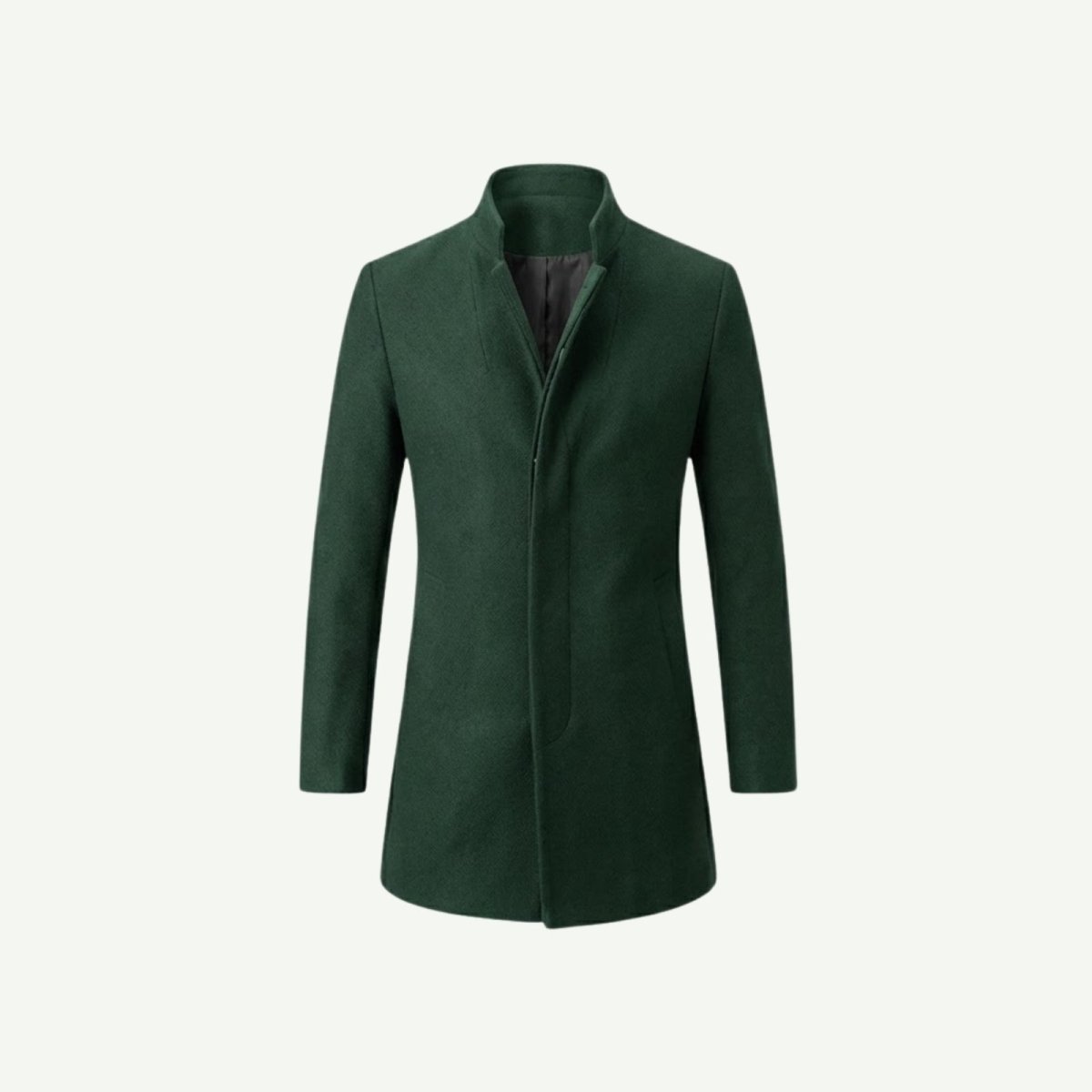 Edward Moretti | Stand Collar Wool Overcoat with Signature Elegance