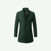 Edward Moretti | Stand Collar Wool Overcoat with Signature Elegance