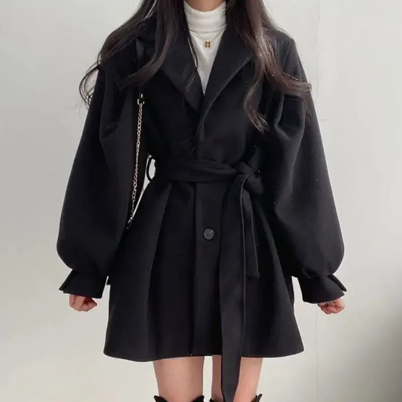 Élise Beaumont | Elegant Belted Mini Coat For Women