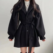 Élise Beaumont | Elegant Belted Mini Coat For Women