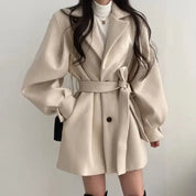 Élise Beaumont | Elegant Belted Mini Coat For Women
