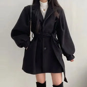 Élise Beaumont | Elegant Belted Mini Coat For Women