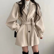 Élise Beaumont | Elegant Belted Mini Coat For Women