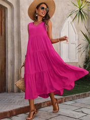 Élise Bernard | Effortless Tiered Midi Dress For Women