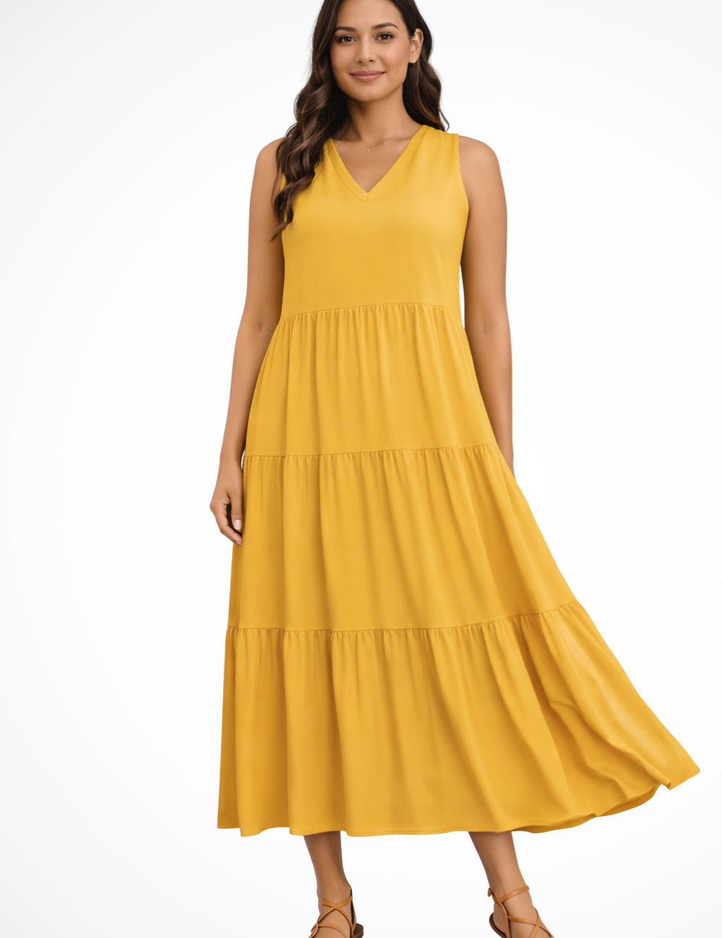 Élise Bernard | Effortless Tiered Midi Dress For Women