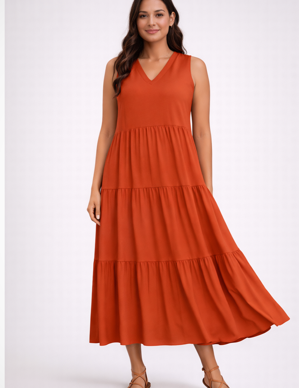 Élise Bernard | Effortless Tiered Midi Dress For Women