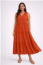 Élise Bernard | Effortless Tiered Midi Dress For Women
