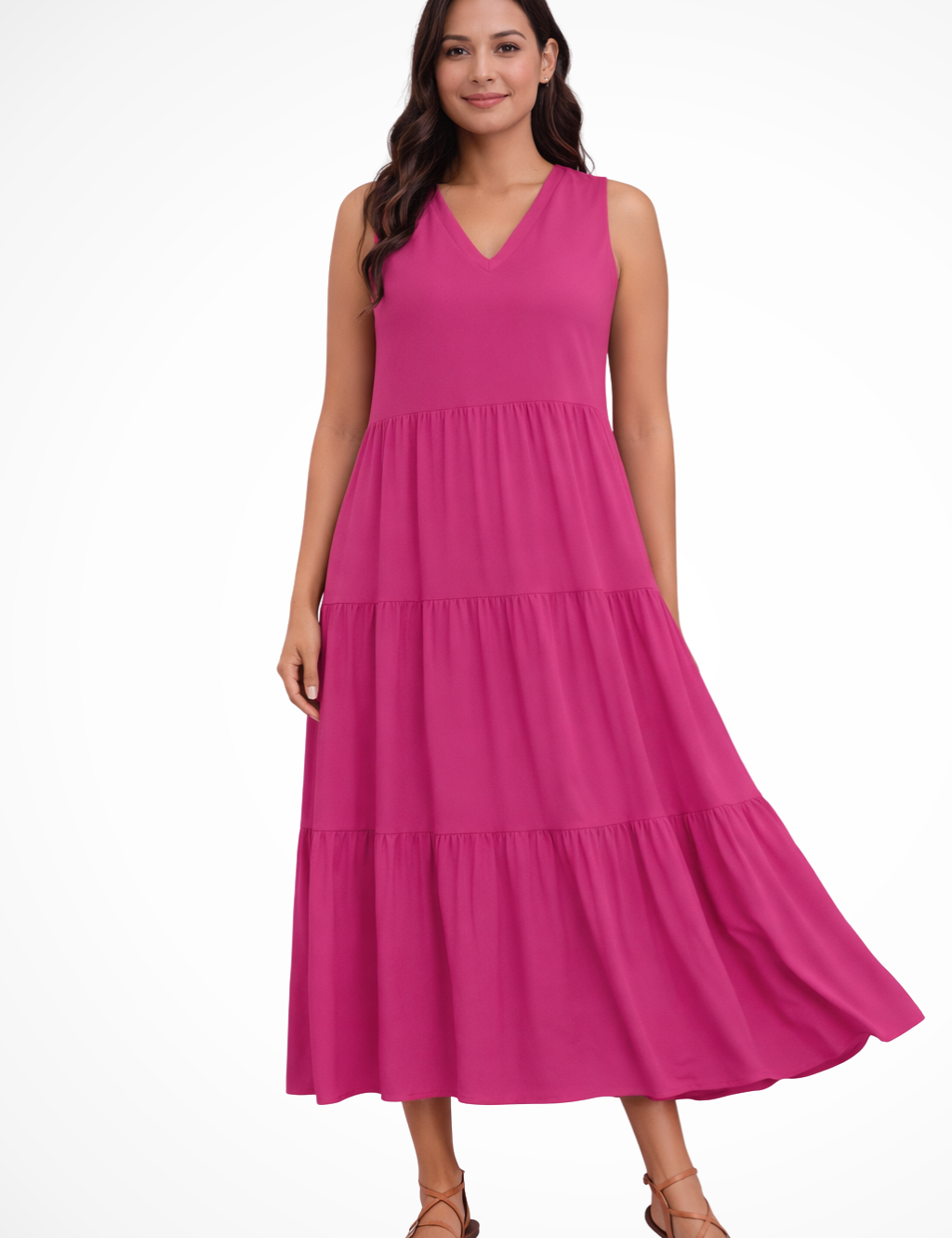 Élise Bernard | Effortless Tiered Midi Dress For Women