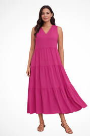 Élise Bernard | Effortless Tiered Midi Dress For Women