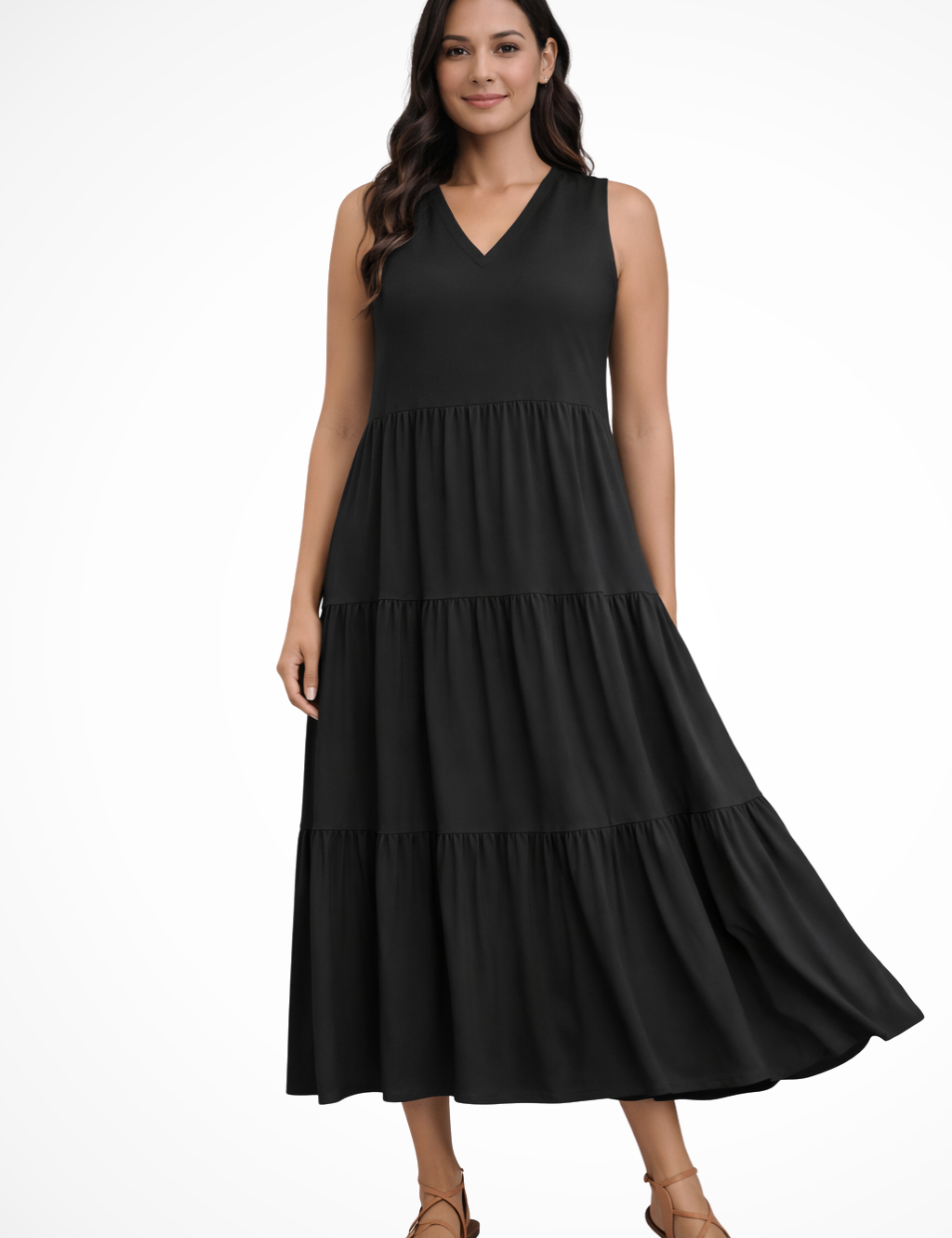 Élise Bernard | Effortless Tiered Midi Dress For Women