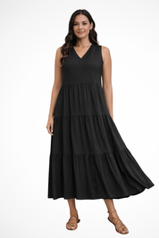 Élise Bernard | Effortless Tiered Midi Dress For Women