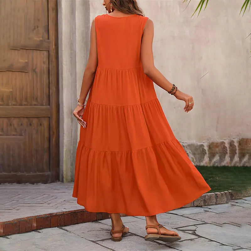 Élise Bernard | Effortless Tiered Midi Dress For Women
