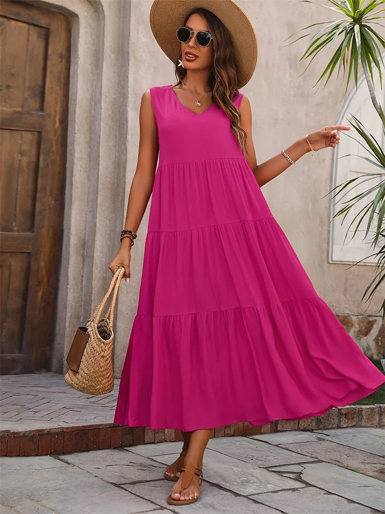Élise Bernard | Effortless Tiered Midi Dress For Women
